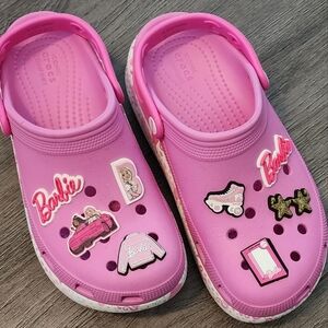 Barbie Pink Platform Crocs, Big Kids size 5